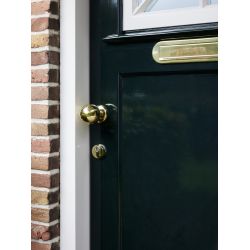 Intersteel voordeurknop bol ø75mm op achterplaat ø66mm éénzijdige montage - PVD messingkleur