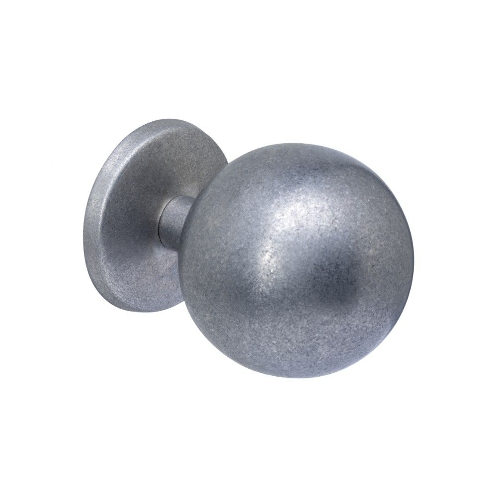 Intersteel voordeurknop bol ø75mm op achterplaat ø66mm éénzijdige montage - PVD RVS getrommeld