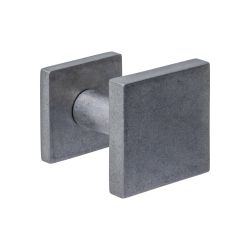 Intersteel voordeurknop vierkant 64x64mm op achterplaat 54x54mm verkropt éénzijdige montage - PVD RVS getrommeld