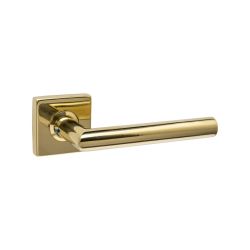 Intersteel deurkruk Jura met rozet massief verdekt 53x53x10mm met nokken - PVD messingkleur
