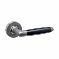Intersteel deurkruk Combinatie op rozet verdekt ø53x10mm - PVD RVS getrommeld/zwart