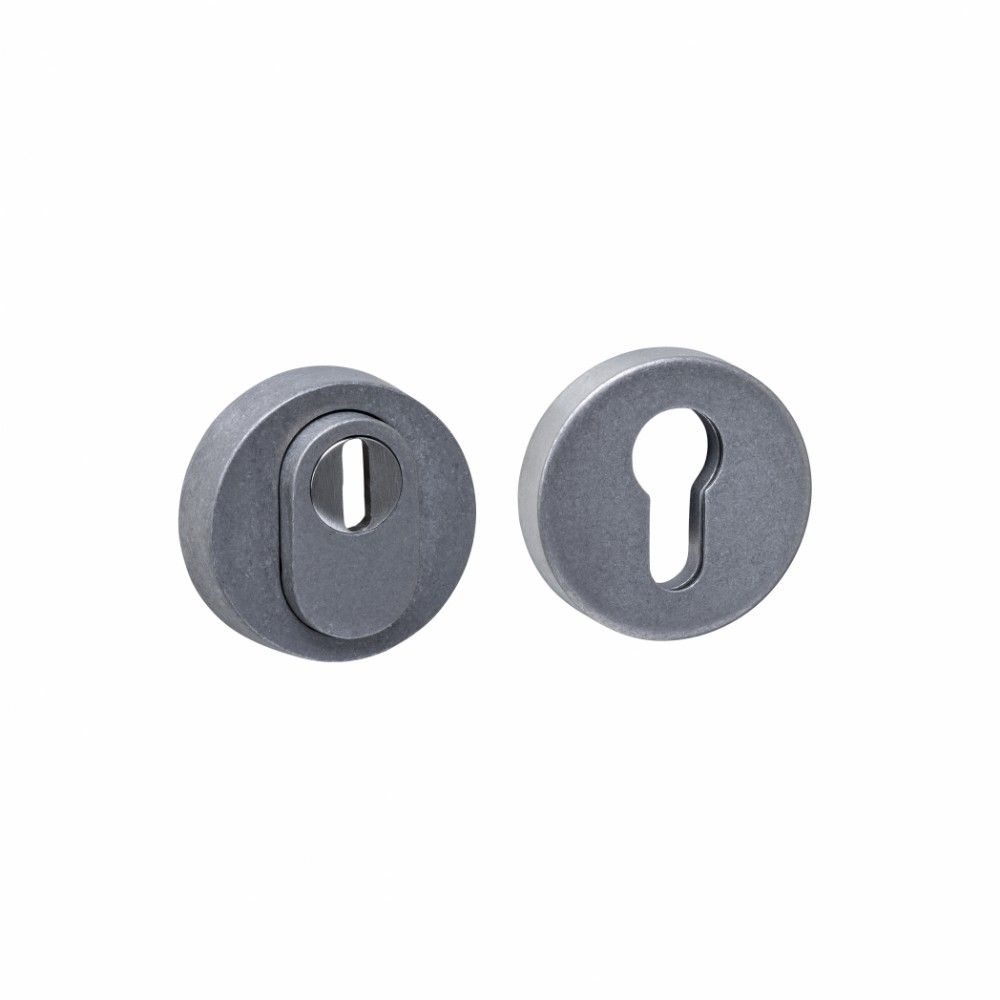 Intersteel SKG3 veiligheidsrozetten rond verdekt ø52x12mm profielcilindergat met kerntrekbeveiliging - PVD RVS getrommeld