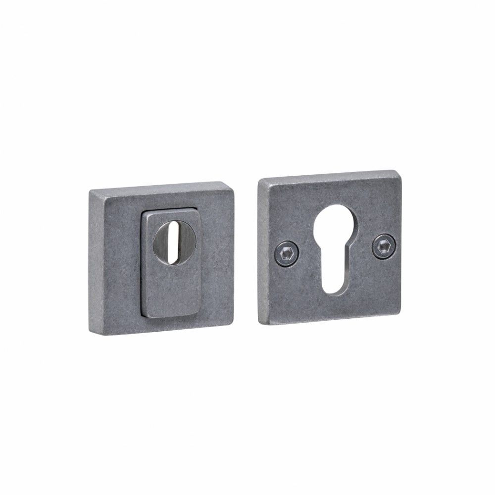 Intersteel SKG3 veiligheidsrozetten vierkant 54x54x12mm profielcilindergat met kerntrekbeveiliging - PVD RVS getrommeld
