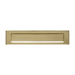 Intersteel Briefplaat 340x75mm met klep/regenrand - PVD messing kleur