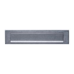 Intersteel briefplaat 340x75mm met klep/regenrand - PVD RVS getrommeld