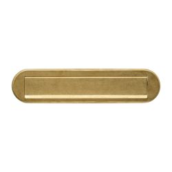 Intersteel Briefplaat ovaal 340x80mm met klep/regenrand - PVD messing getrommeld
