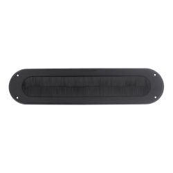 Intersteel Tochtwering ovaal 340x80mm - mat zwart