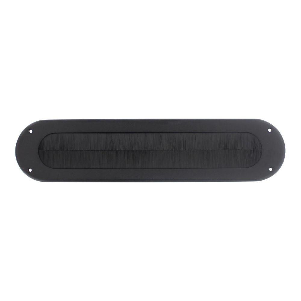 Intersteel Tochtwering ovaal 340x80mm - mat zwart