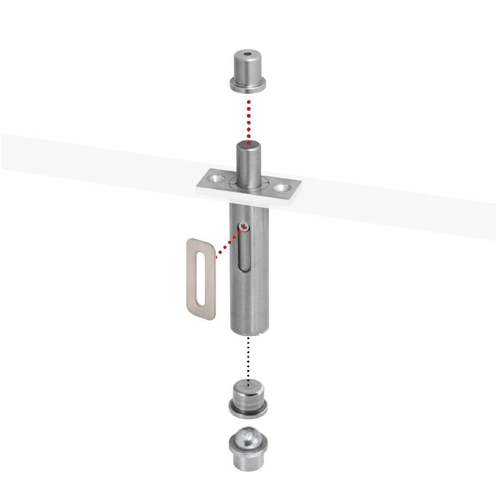Shuffle Easy Pivot scharnier voor deuren tot 100kg - RVS