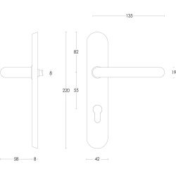 Intersteel Deurkruk Rond op schild profielcilindergat 55mm - RVS