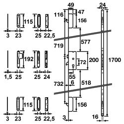 AXA Solid C veiligheids meerpuntssluiting krukbediend SKG*** 1700×24mm - staal zwart