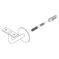 Intersteel Leuninghouder gebogen vierkant vlak zadel - RVS