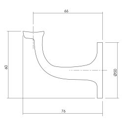 Intersteel Leuninghouder blind hol zadel - messing gelakt