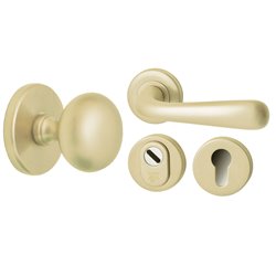 Voordeurset Iris/Silvia 3-delig linkswijzend - PVD champagne goud