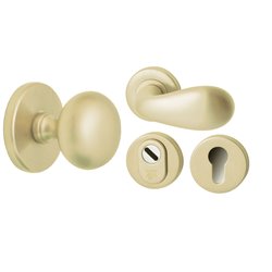Voordeurset Iris/Olympia 3-delig rechtswijzend - PVD champagne goud