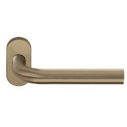 Deurkruk BASICS LB3-19B32 dubbel geveerd op ovale rozet - PVD licht brons