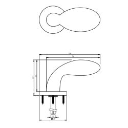 Intersteel gatdeel links knopkruk Druppel op rozet - chroom mat
