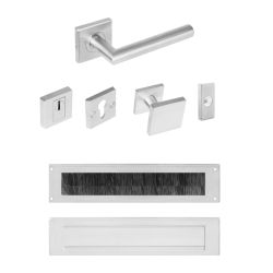Intersteel voordeurset 6-delig rechthoekig SKG3*** - RVS