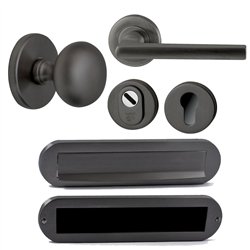 Voordeurset Iris/Sara compleet rechtswijzend - PVD gun metal