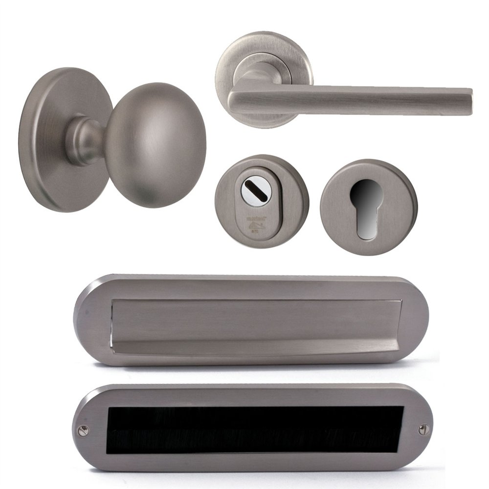 Voordeurset Iris/Sara compleet linkswijzend - PVD Inox