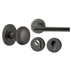 Voordeurset Iris/Sara 3-delig linkswijzend - PVD gun metal