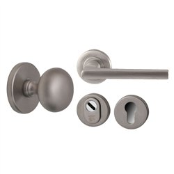 Voordeurset Iris/Sara 3-delig rechtswijzend - PVD Inox