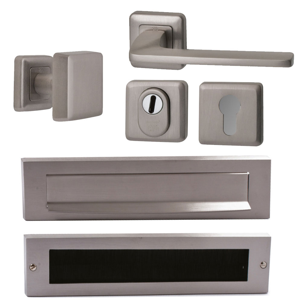 Voordeurset Charley/Zenith compleet rechtswijzend - PVD Inox