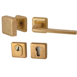 Voordeurset Charley/Zenith 3-delig linkswijzend - messing getrommeld