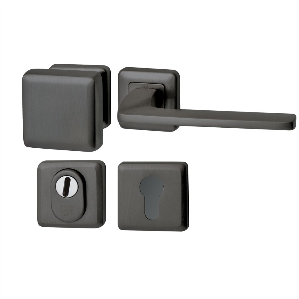 Voordeurset Charley/Zenith 3-delig rechtswijzend - PVD gun metal