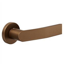 DND Kind Of deurkruk op rond rozet - pearl bronze