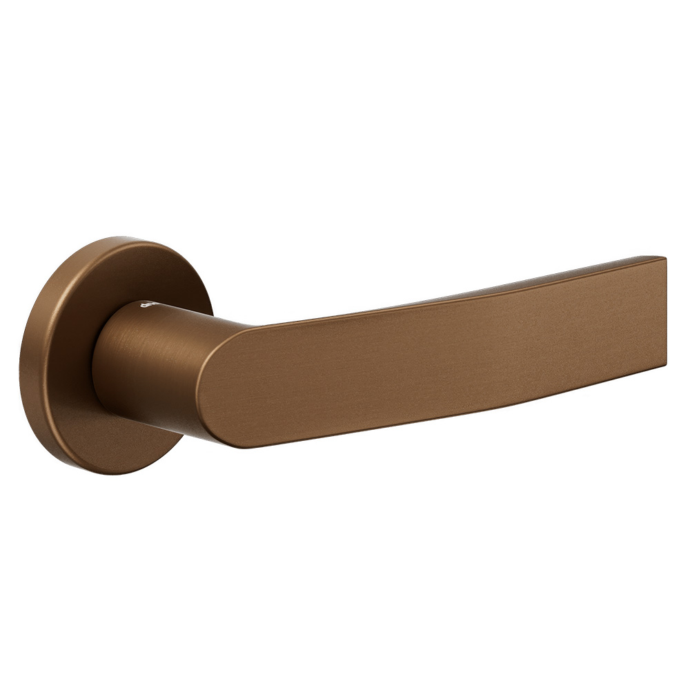 DND Kind Of deurkruk op rond rozet - pearl bronze
