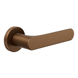 DND Spot deurkruk op rond rozet - pearl bronze