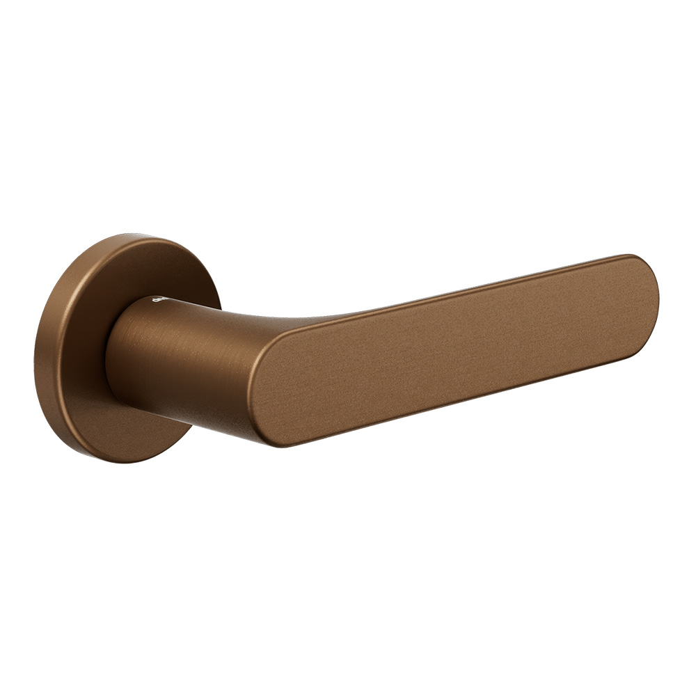 DND Spot deurkruk op rond rozet - pearl bronze