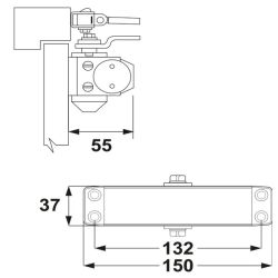 AXA 7505 deurdranger met schaararm compact - wit