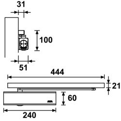 AXA 7509 deurdranger met glijarm sluitkracht 1-4 - zwart