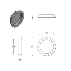 Inbouwkom BASICS LB57 - mat RVS
