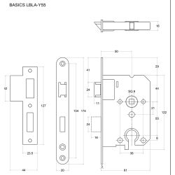Formani Basics LBLAY55 cilinderslot afgerond - PVD mat zwart/PVD gunmetal