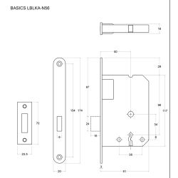 Formani Basics LBLSAY55 veiligheidsslot voor buitendeuren profielcilindergat 55mm SKG** afgerond - wit