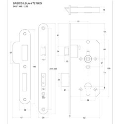 Formani Basics LBLSAY72 veiligheidsslot voor buitendeuren profielcilindergat 72mm SKG** afgerond - mat zwart