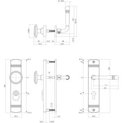 Intersteel voordeurbeslag Helena PC92mm met kerntrekbeveiliging - chroom