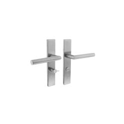 Intersteel Deurkruk Jura hoek 90° rechthoekig schild met toilet-/badkamersluiting 57/5mm EN1906/4 - RVS