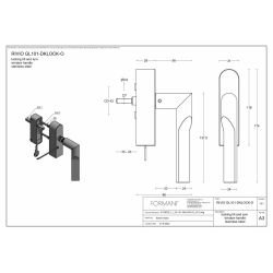 Rivio by Gensler GL101-DKLOCK-O draaikiepgarnituur afsluitbaar rechtsdraaiend - brons