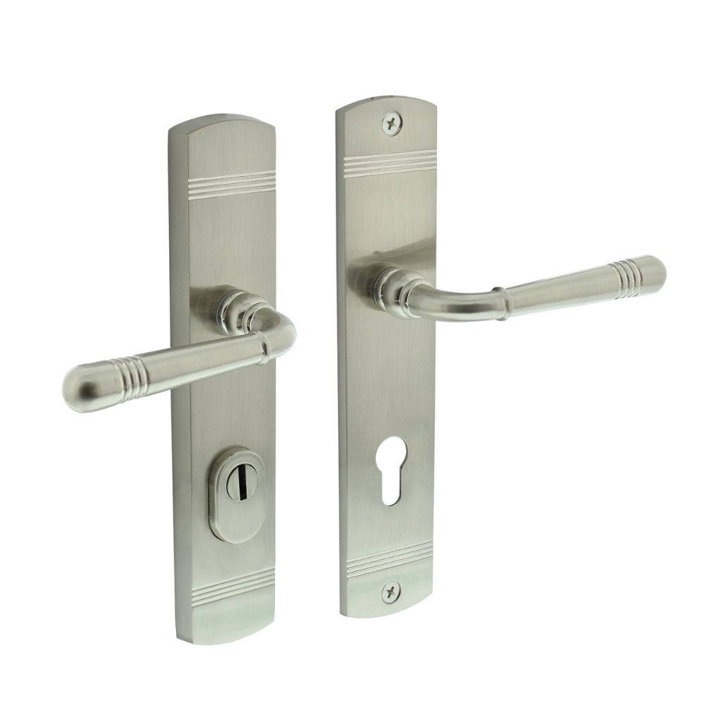 Intersteel achterdeurbeslag Helena PC72mm met kerntrekbeveiliging - nikkel mat