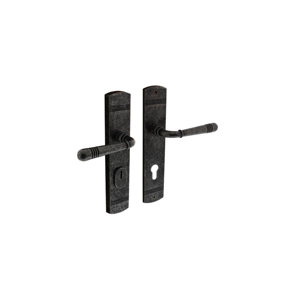 Intersteel achterdeurbeslag Helena PC72mm met kerntrekbeveiliging - oud grijs