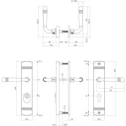 Intersteel achterdeurbeslag Helena PC72mm met kerntrekbeveiliging - PVD messingkleur