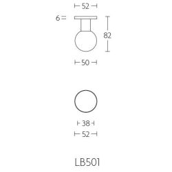 Voordeurknop BASICS LB501D draaibaar op rozet - PVD mat goud