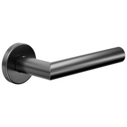 DND S60 deurkruk op rond rozet - PVD gun metal