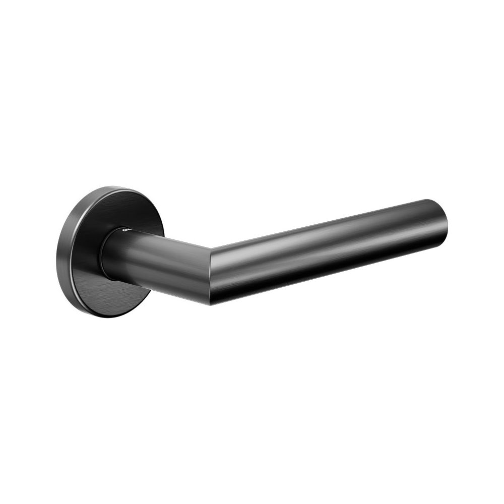 DND S60 deurkruk op rond rozet - PVD gun metal