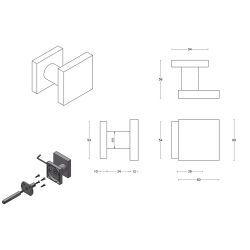Formani Basics BSQ60V voordeurknop vast op rozet - mat RVS