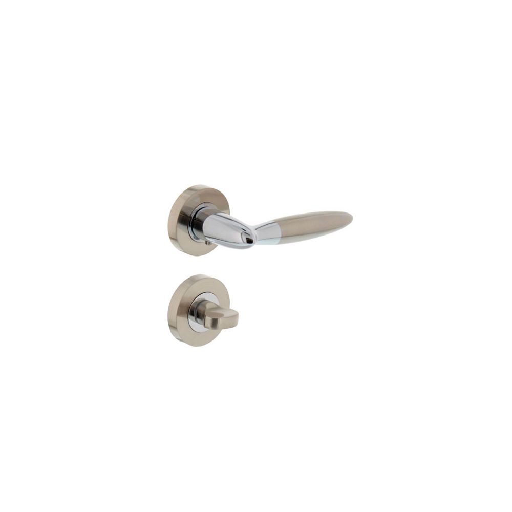 Deurkruk 1682 Elen op rond rozet 7mm nokken met WC8mm chroom/nikkel mat
